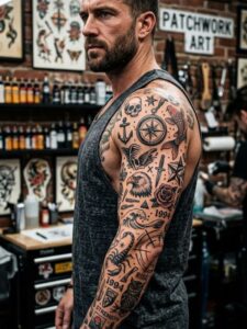 Patchwork Tattoo Ideas for Men