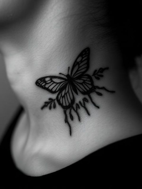 Tatuajes pequeños en el cuello
