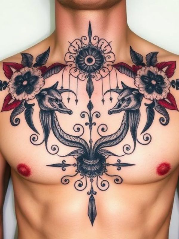 Tatuajes en un Solo Pectoral