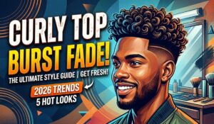 Curly Top Burst Fade