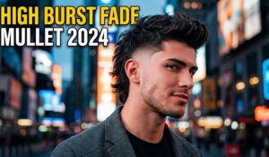 High Burst Fade Mullet