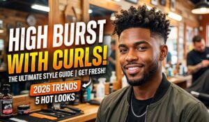 High Burst Fade With Curls