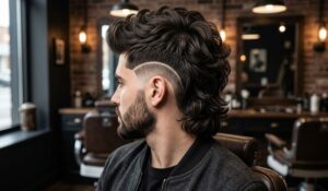 Thick Hair Burst Fade Mullet